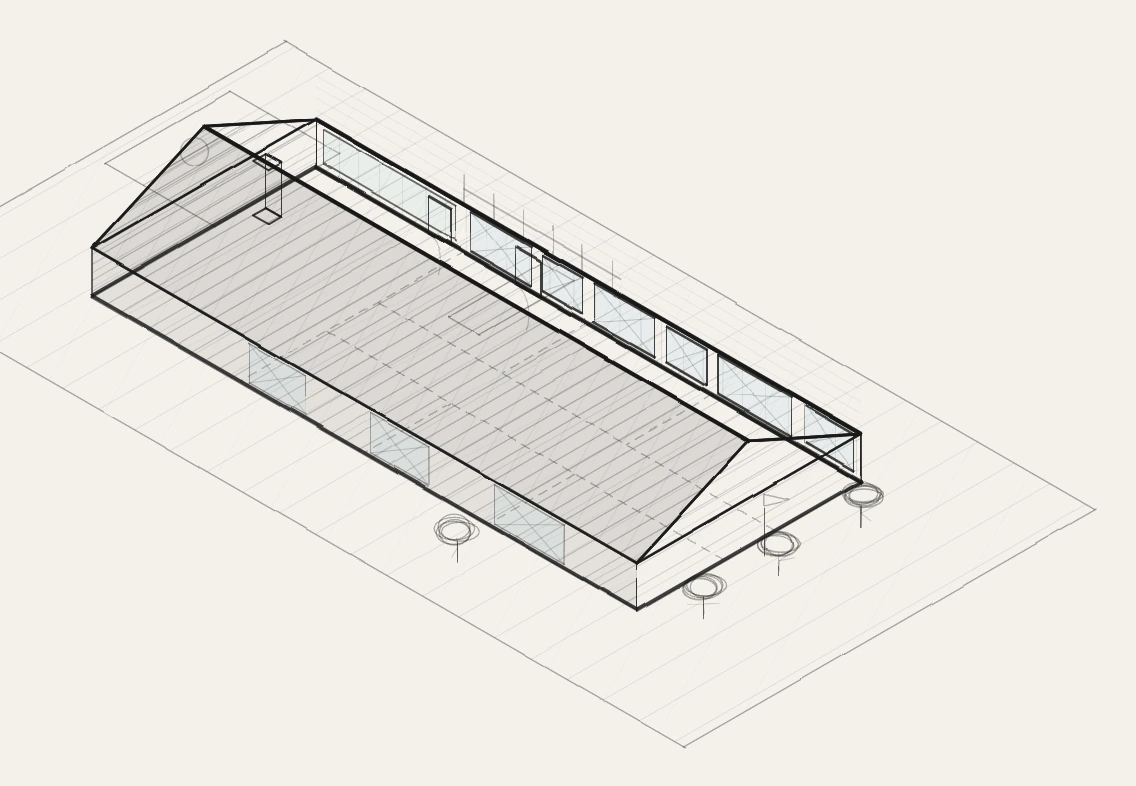 Arkitektritning — gruppbostad i ett plan med sex lägenheter