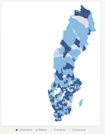 LSS-karta över Sverige — underskott per kommun