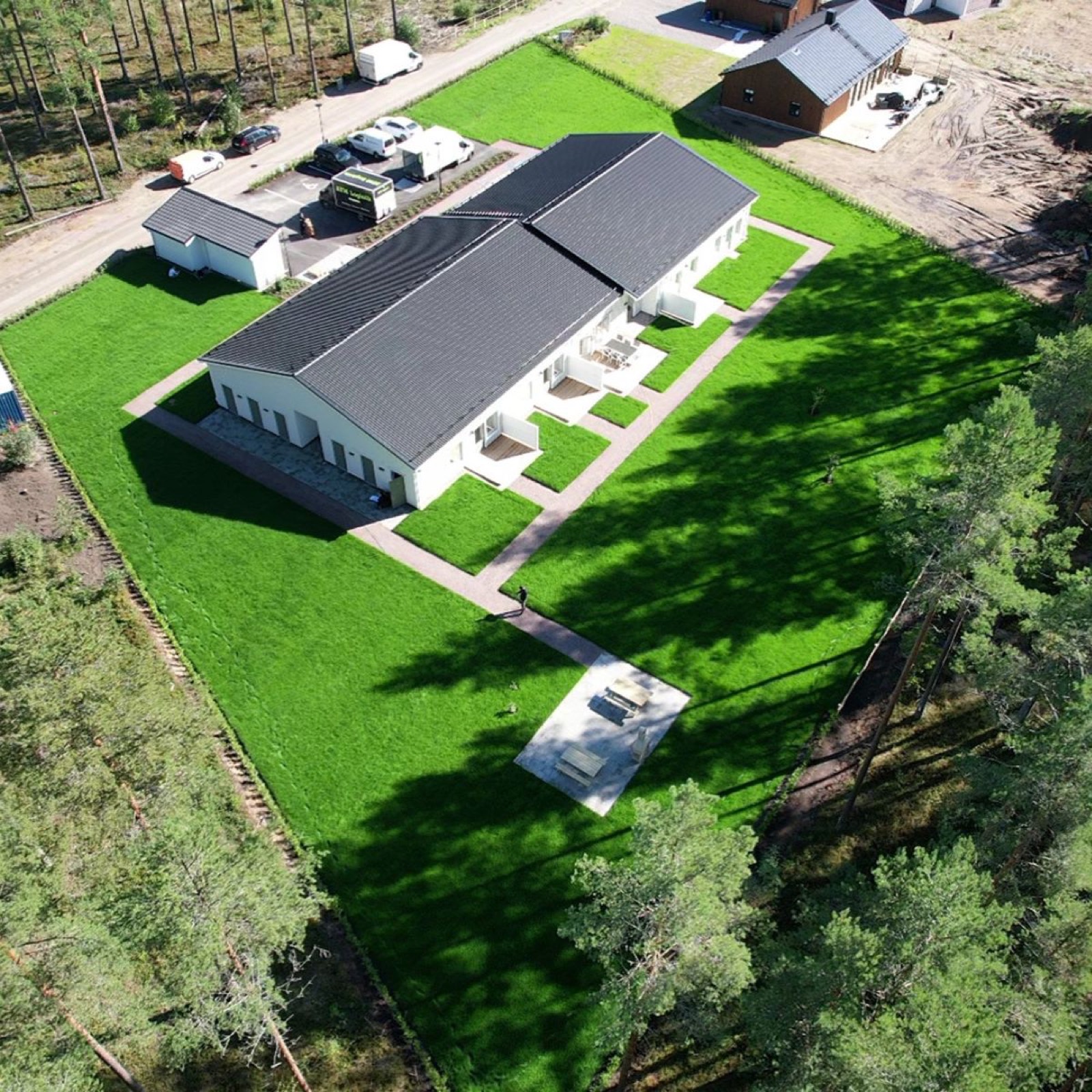 Nybyggd LSS-gruppbostad i Gävle, flygfoto